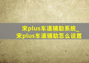 宋plus车道辅助系统_宋plus车道辅助怎么设置