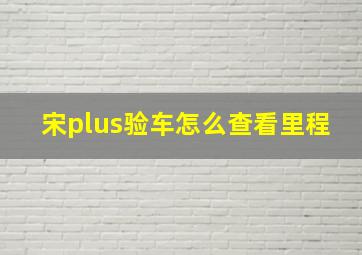 宋plus验车怎么查看里程