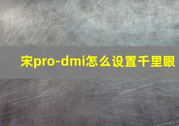 宋pro-dmi怎么设置千里眼