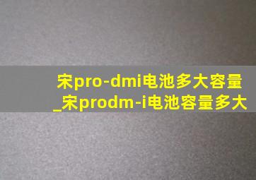宋pro-dmi电池多大容量_宋prodm-i电池容量多大