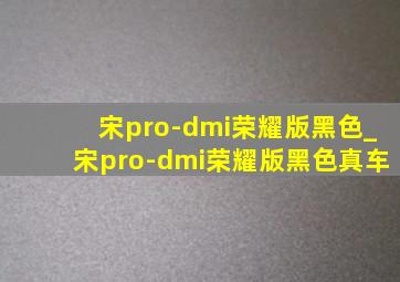 宋pro-dmi荣耀版黑色_宋pro-dmi荣耀版黑色真车