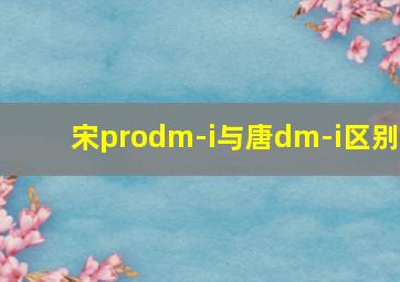 宋prodm-i与唐dm-i区别