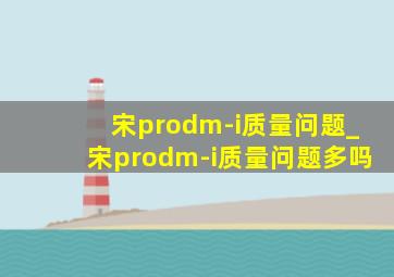 宋prodm-i质量问题_宋prodm-i质量问题多吗