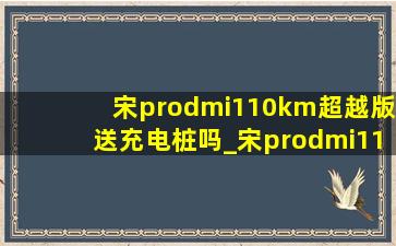 宋prodmi110km超越版送充电桩吗_宋prodmi110km超越版