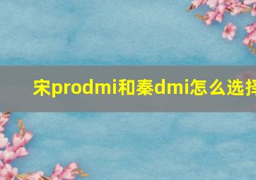 宋prodmi和秦dmi怎么选择