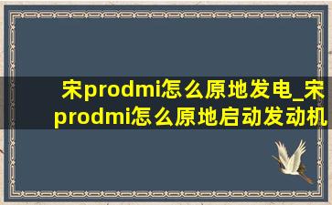 宋prodmi怎么原地发电_宋prodmi怎么原地启动发动机