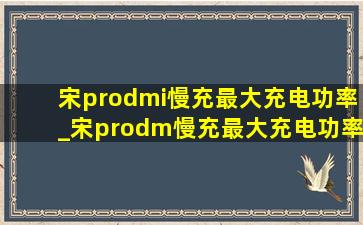 宋prodmi慢充最大充电功率_宋prodm慢充最大充电功率