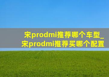 宋prodmi推荐哪个车型_宋prodmi推荐买哪个配置