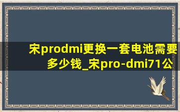 宋prodmi更换一套电池需要多少钱_宋pro-dmi71公里电池多少钱