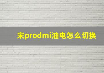 宋prodmi油电怎么切换