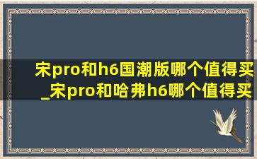 宋pro和h6国潮版哪个值得买_宋pro和哈弗h6哪个值得买