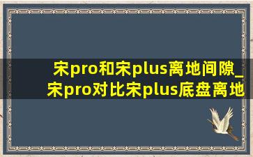 宋pro和宋plus离地间隙_宋pro对比宋plus底盘离地间隙