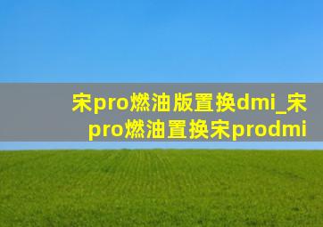 宋pro燃油版置换dmi_宋pro燃油置换宋prodmi