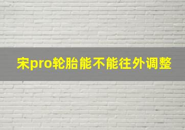 宋pro轮胎能不能往外调整