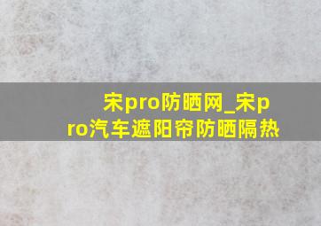 宋pro防晒网_宋pro汽车遮阳帘防晒隔热