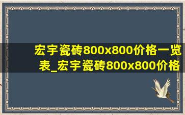 宏宇瓷砖800x800价格一览表_宏宇瓷砖800x800价格表