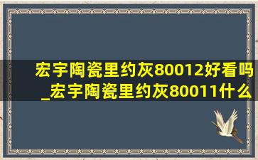 宏宇陶瓷里约灰80012好看吗_宏宇陶瓷里约灰80011什么价位