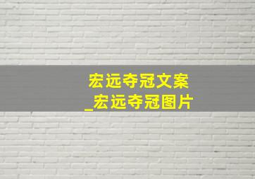 宏远夺冠文案_宏远夺冠图片