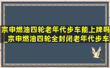 宗申燃油四轮老年代步车能上牌吗_宗申燃油四轮全封闭老年代步车