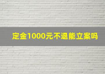 定金1000元不退能立案吗