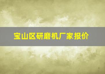 宝山区研磨机厂家报价