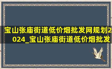 宝山张庙街道(低价烟批发网)规划2024_宝山张庙街道(低价烟批发网)规划