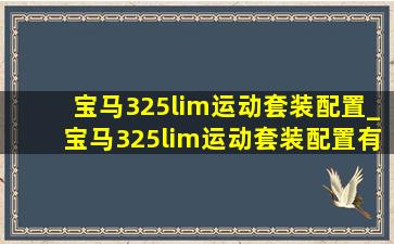 宝马325lim运动套装配置_宝马325lim运动套装配置有哪些