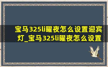 宝马325li曜夜怎么设置迎宾灯_宝马325li曜夜怎么设置迎宾灯效果