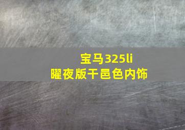 宝马325li曜夜版干邑色内饰