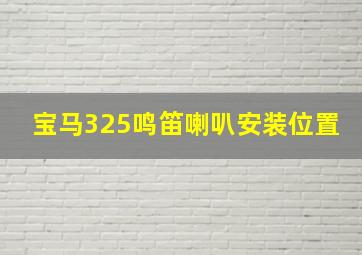 宝马325鸣笛喇叭安装位置