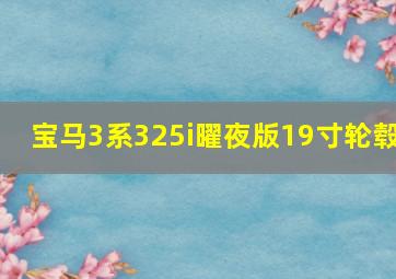 宝马3系325i曜夜版19寸轮毂