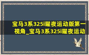 宝马3系325i曜夜运动版第一视角_宝马3系325i曜夜运动版顶配新车