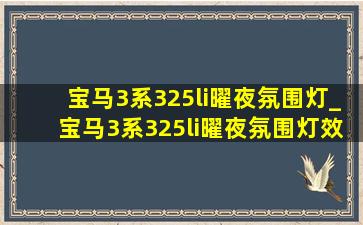 宝马3系325li曜夜氛围灯_宝马3系325li曜夜氛围灯效果