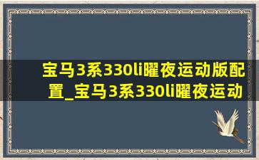 宝马3系330li曜夜运动版配置_宝马3系330li曜夜运动版档把