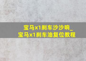 宝马x1刹车沙沙响_宝马x1刹车油复位教程