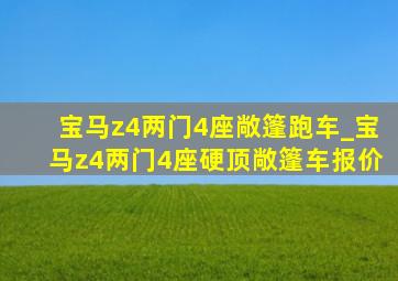 宝马z4两门4座敞篷跑车_宝马z4两门4座硬顶敞篷车报价