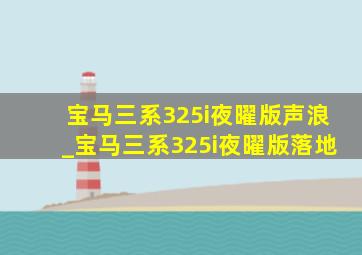 宝马三系325i夜曜版声浪_宝马三系325i夜曜版落地