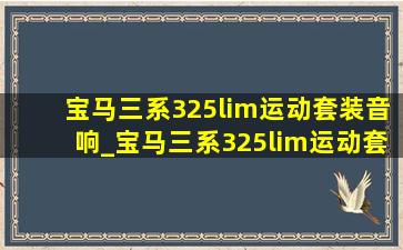 宝马三系325lim运动套装音响_宝马三系325lim运动套装音响升级