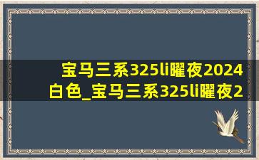 宝马三系325li曜夜2024白色_宝马三系325li曜夜2024