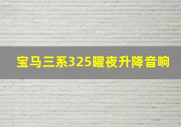 宝马三系325曜夜升降音响