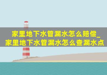 家里地下水管漏水怎么赔偿_家里地下水管漏水怎么查漏水点