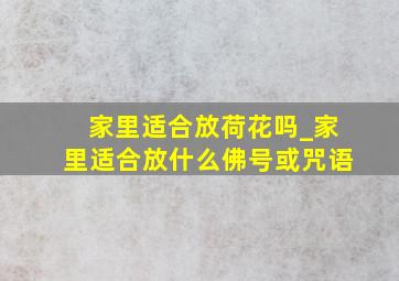 家里适合放荷花吗_家里适合放什么佛号或咒语