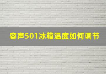 容声501冰箱温度如何调节