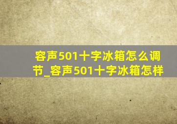 容声501十字冰箱怎么调节_容声501十字冰箱怎样