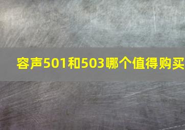 容声501和503哪个值得购买