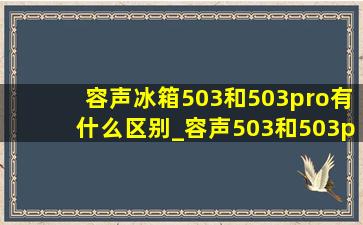 容声冰箱503和503pro有什么区别_容声503和503pro有什么区别