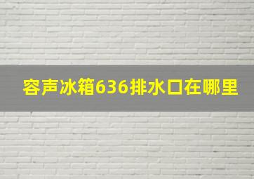 容声冰箱636排水口在哪里