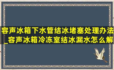 容声冰箱下水管结冰堵塞处理办法_容声冰箱冷冻室结冰漏水怎么解决