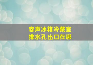 容声冰箱冷藏室排水孔出口在哪