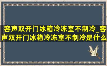 容声双开门冰箱冷冻室不制冷_容声双开门冰箱冷冻室不制冷是什么原因